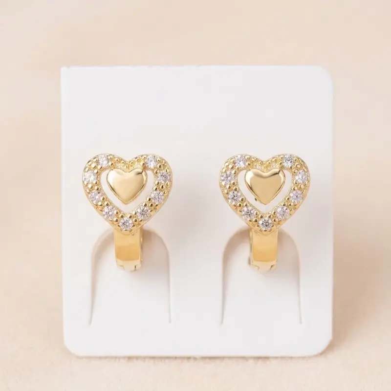 Aretes  arracadas pequeñas en baño de oro 14k hipoalergenicos