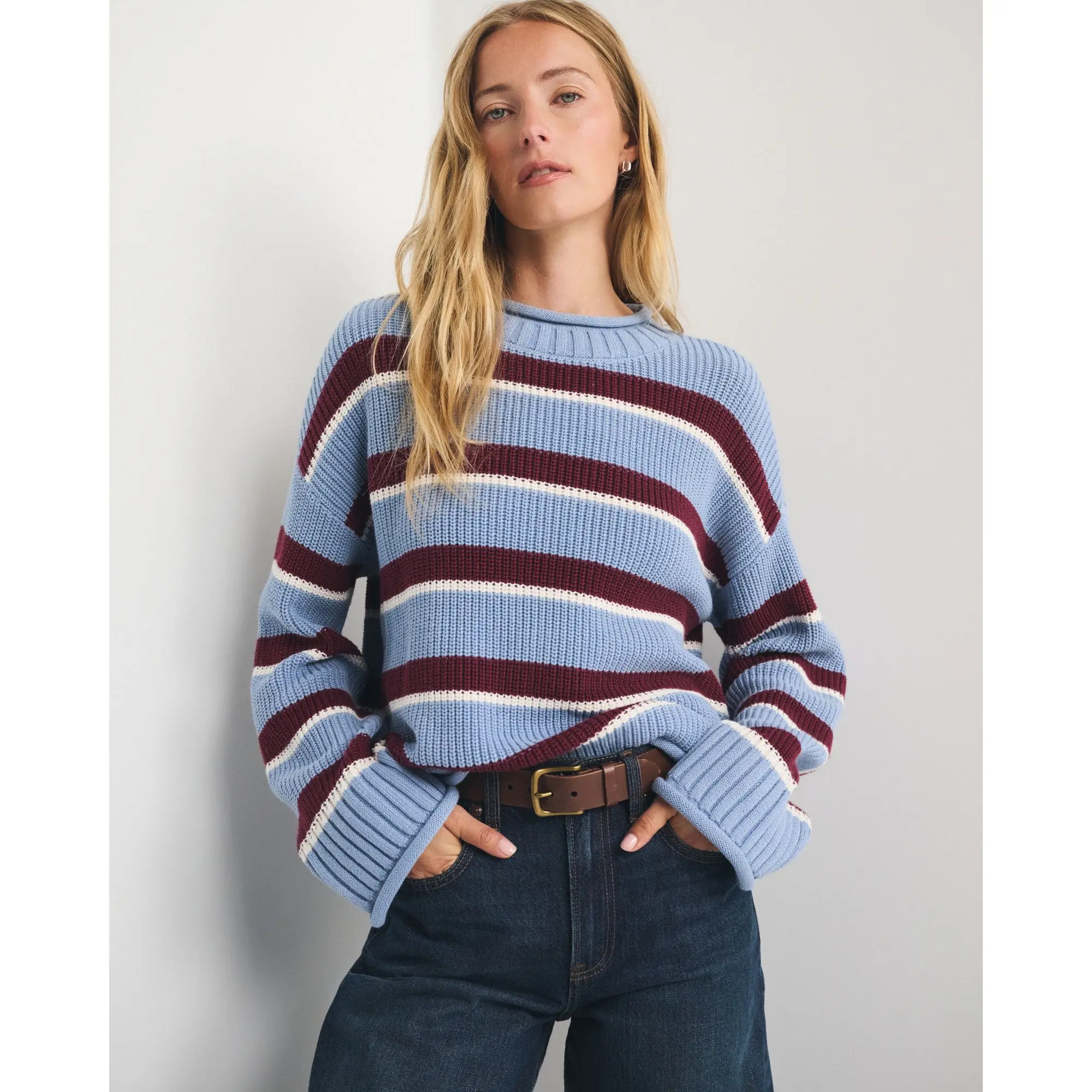 Abercrombie & Fitch 100% Cotton Roll Neck Crew Sweater