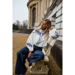 White and Blue Nadege Shirt