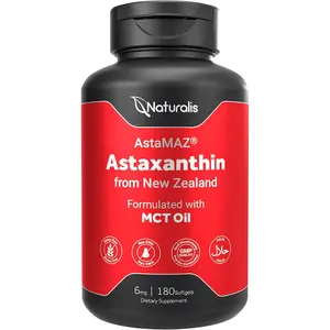 Naturalis Zealand Astaxanthin（6mg）with pure MCT oil  mini-softgel formula | from Sustaibaly Grown Microalgae | Non-GMO, Soy & Gluten Free