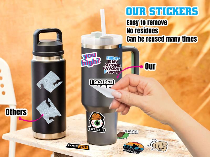 100-200 PCS Funny Prank Meme Sticker Pack – Hilarious, Waterproof Vinyl Decals for Laptops, Water Bottles, Hard Hats, and More