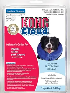 KONG - Cloud Collar - Plush, Inflatable E-Collar - For Injuries, Rashes and Post Surgery Recovery - For Medium Dogs/Cats