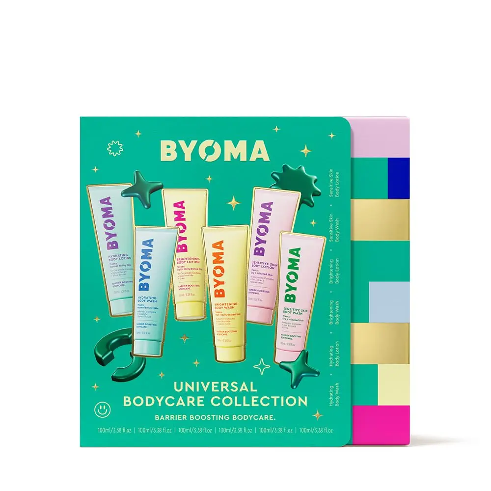 BYOMA Body Care Trial and Travel Kit (6-Piece Set) | 6-Piece Set, Skin Barrier Support, Hydrating, Brightening, Sensitive Skin, Travel Size Body Wash and Lotion