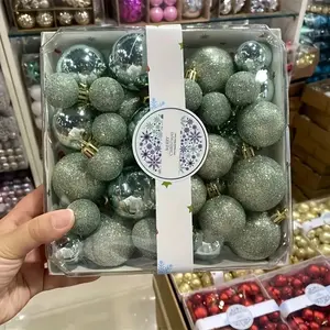 44pcs Christmas Bauble Set, Festive Tree Ornaments, Glitter Finish, Assorted Colors, Holiday Boxed Decor Pack, Perfect Gift