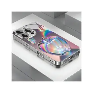 Northern Lights Colorful Butterfly Apple,lectroplated Glass Mobile Case,Suitable for iPhone17/iPhone17 air/iPhone17 pro/iPhone17 pro max/16 Pro Max/15 Pro Max/14 Pro Max/13 Pro Max/12 Pro Max/11 Pro Max , Compatible With Samsung Galaxy Series A54/A53
