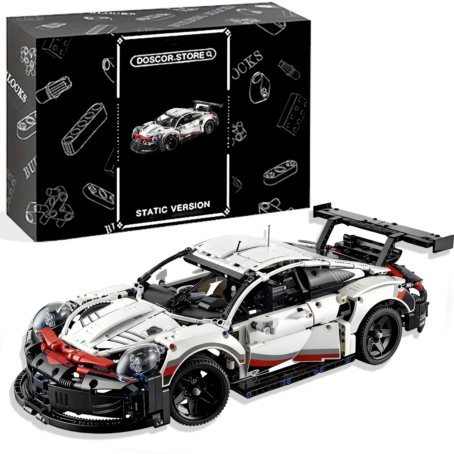 Technic 911 RSR Race Car Buildable Blocks Kit - Advanced Replica, DIY Building Model, Collectors Block Set, Exclusive Collectible, Model Car Kits Gift for Kids