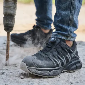 Netanac Steel Toe Shoes for Men Women, Comfortable Breathable Safety Sneakers, Wide Work Shoes with Durable Soft Sole