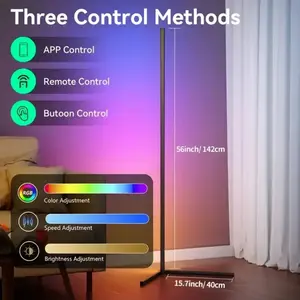 LED Corner Floor Lamp RGB Color Changing Mood Light with Remote & App Control for Bedroom, Living Room, Gaming Setup, Home Decor