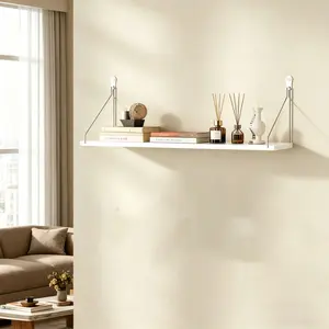 Wall Mounted Shelf, Simple Style No Drilling Design, Layered Storage Decorative Display, Small Items Organizer for Renting Rooms