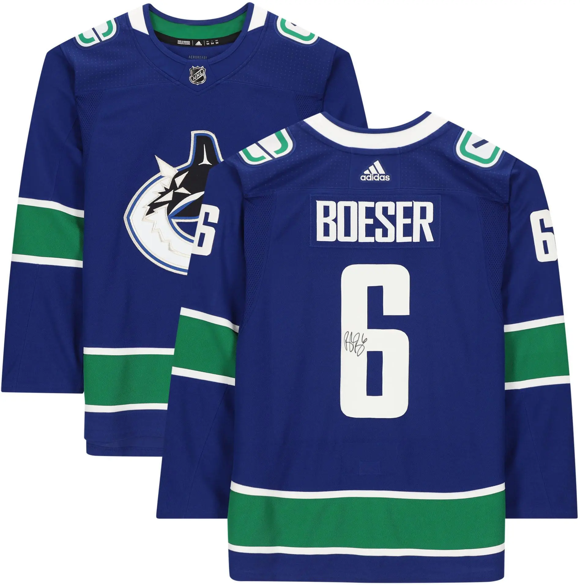 Brock Boeser Vancouver Canucks Autographed 2019 Model Blue Adidas Authentic Jersey - Fanatics Authentic Certified