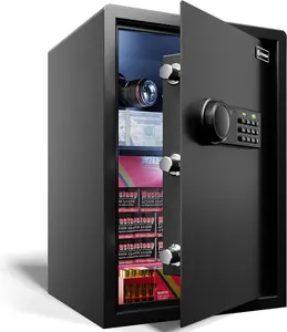 XDeer Biometric Safe Box, Quick-Access Security Safe Box with Upgraded Fingerprint, Steel Handgun Safe Lock Box for Kid/Home/Office/1PCS (2.04 Cu.Ft【NO FPR】)