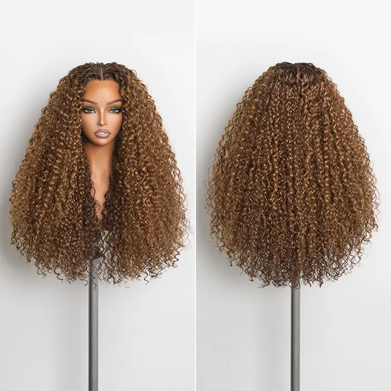 Frodio Veralux™ 13x6 HD Lace Wig Glueless Wear Go Pre-Cut Lace Wig 24” Golden Chestnut Curly Premium Fiber Wig – Full Density, Beginner Friendly Valentine's Day
