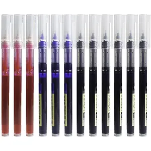Liquid Ink Roller Ball Point Pens 0.5 mm Fine  Tip No Bleed Rolling Ball Pens for Office Writing School Journaling Note Taking Assorted Colors 12 Count