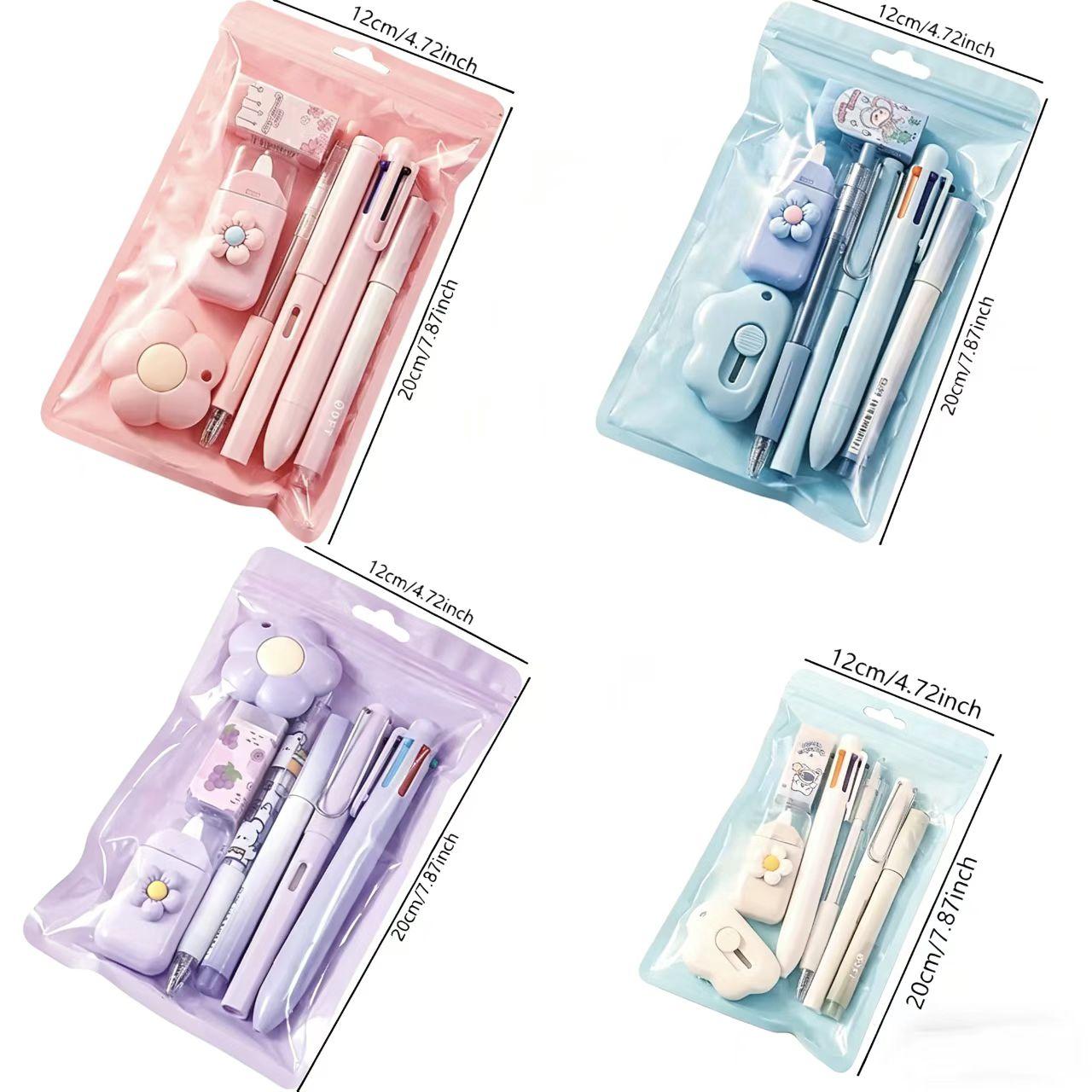 7-Piece Stationery Kit, Includes Ballpoint Pen, Correction Tape, Utility Knife & More, Essential School & Office Supplies, Ideal Student Gift & Classroom Must-Have