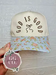 God Is Good Bow Embroidered Hat