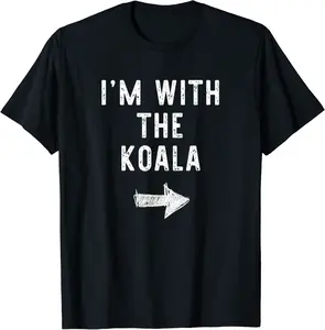 I'm With The Koala Costume Halloween Matching Couple T-Shirt - Haileybutl Shop 81B08KKLN9JR
