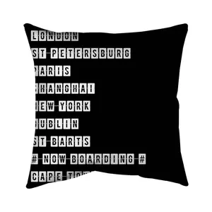 360 Stand Lightweight Poly Twill Throw Tapestry (26x26 in) - Minimalist Modern City Print, Black & White Home Decor, Home Accessories, Urban Elegance Gift Item (Model 5543-2626-MI4) for Table, Decorative/Throw Cushion Pairing, City Names