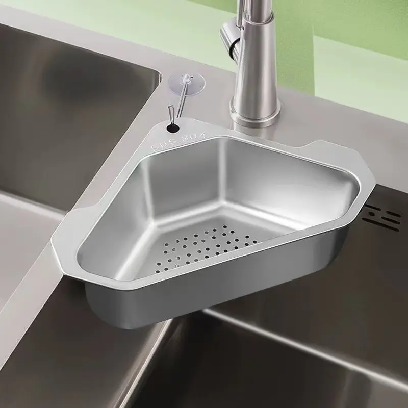 The Ultimate Kitchen Hack: Rustproof 304 Steel Sink Corner Strainer Kitchen Accessories (Reusable & Durable) Sink Drain Strainer