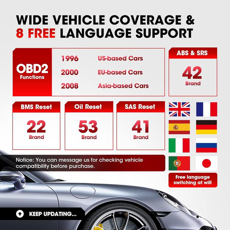 Launch CR629 OBD2 Scanner ABS SRS Scan Tool with Active Test, 3 Service Oil/SAS/BMS Reset Tool, Full OBD2 Functions Car Code Scanner, Lifetime Free Update