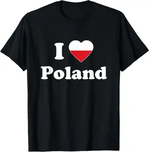 100%cotton I Love Poland I Heart Poland Polish T-Shirt
