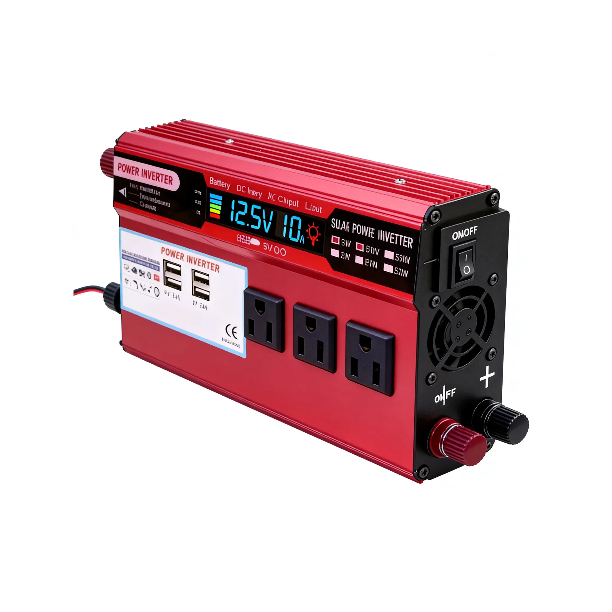 5000W Peak Car Power Inverter - DC 12V to AC 110V Compact and Portable Voltage Converter with AC Outlets, Fast Charge USB Ports, Vehicle Adapter for Truck RV, Outdoor Camping, Road Trips, Power Supply for Laptop, Phone, Tablet