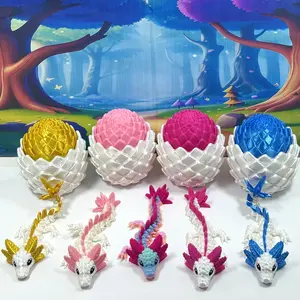 Articulated Baby Axolotl Dragon and Egg 1pc 3D Printed Baby Dragon, 6 Inches Fidget Toy BD008-MAGENTA-WME