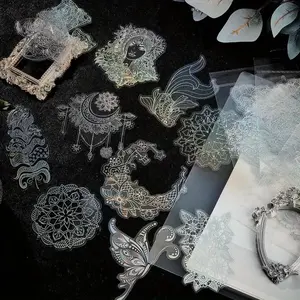 8 Piece Glitter Shiny Iridescent Transparent Resin Sticker Decals Holographic Stickers Beauty & Personal Care