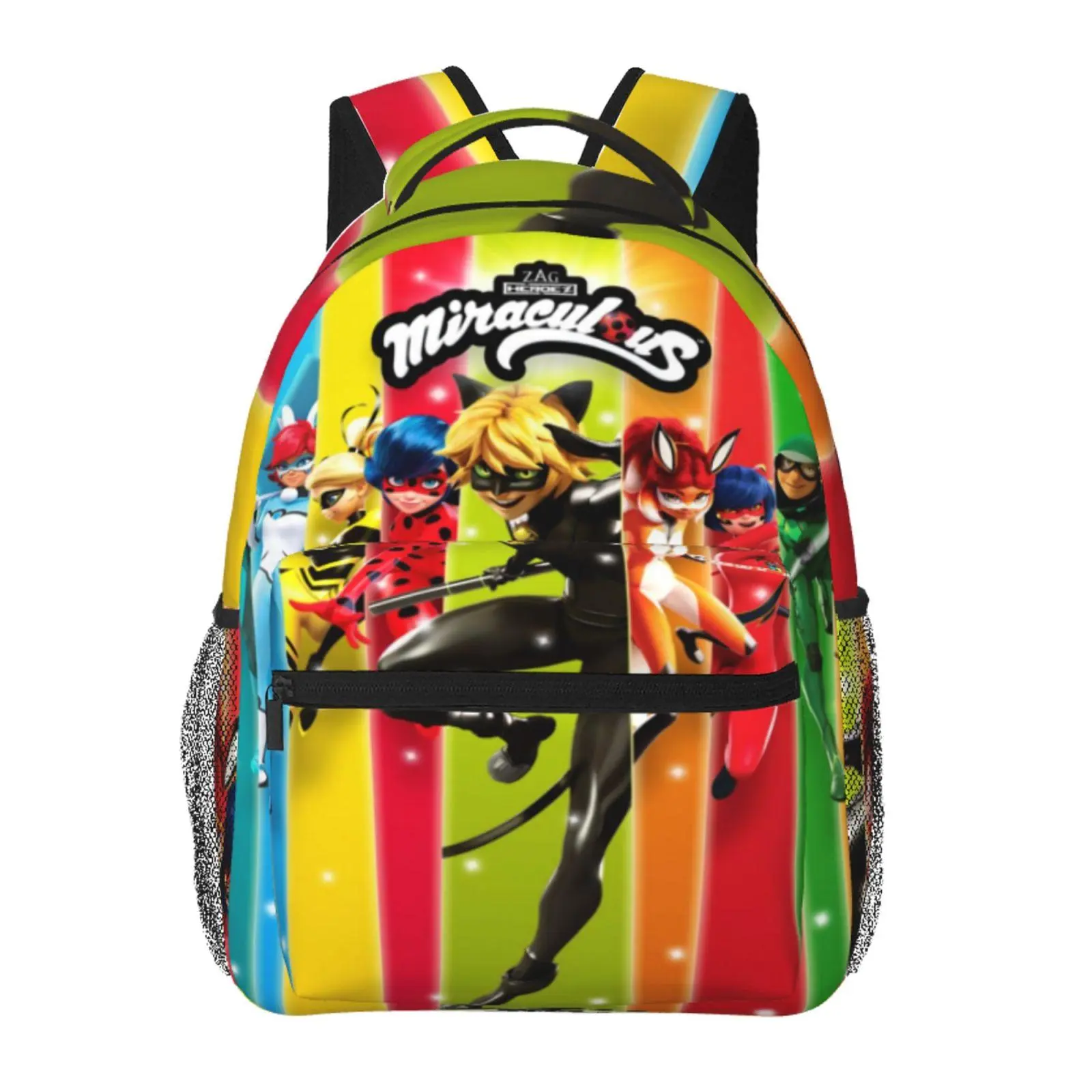 miraculous ladybug Backpack miraculous Cute Bookbag with 1 Large Main Compartment & Front Utility Pocket ladybug miraculous Lightweight School Bag for Elementary & Middle School Students
