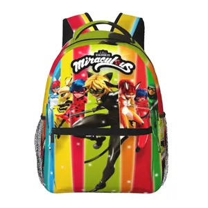 miraculous ladybug Backpack miraculous Cute Bookbag with 1 Large Main Compartment & Front Utility Pocket ladybug miraculous Lightweight School Bag for Elementary & Middle School Students