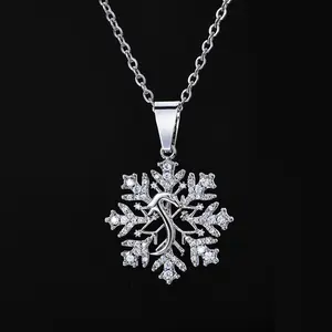 Cuban  Snake Snowflake Pendant Christmas Jewelry Full Diamond  Autumn Winter Accessories Zircon Jewelry Suitable for Streetwear, Dating and Daily Wear, Fashion Accessories Gift Punk Style Hip Hop  Set link   Chain Necklace iced hip-hop sterling silver