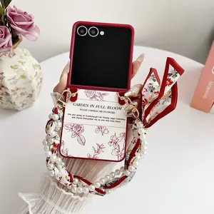 Sketch flower pattern design phone case, suitable for Samsung Galaxy Z Flip7, Z Flip6, Z Flip5, Z Flip4, anti-drop protective case, Ankora advanced design