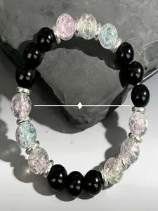 10mm Colorful Agate Bracelet, Handmade Natural Healing Crystal, Stress Relief Jewelry, Perfect Gift, Couples' Energy Protector