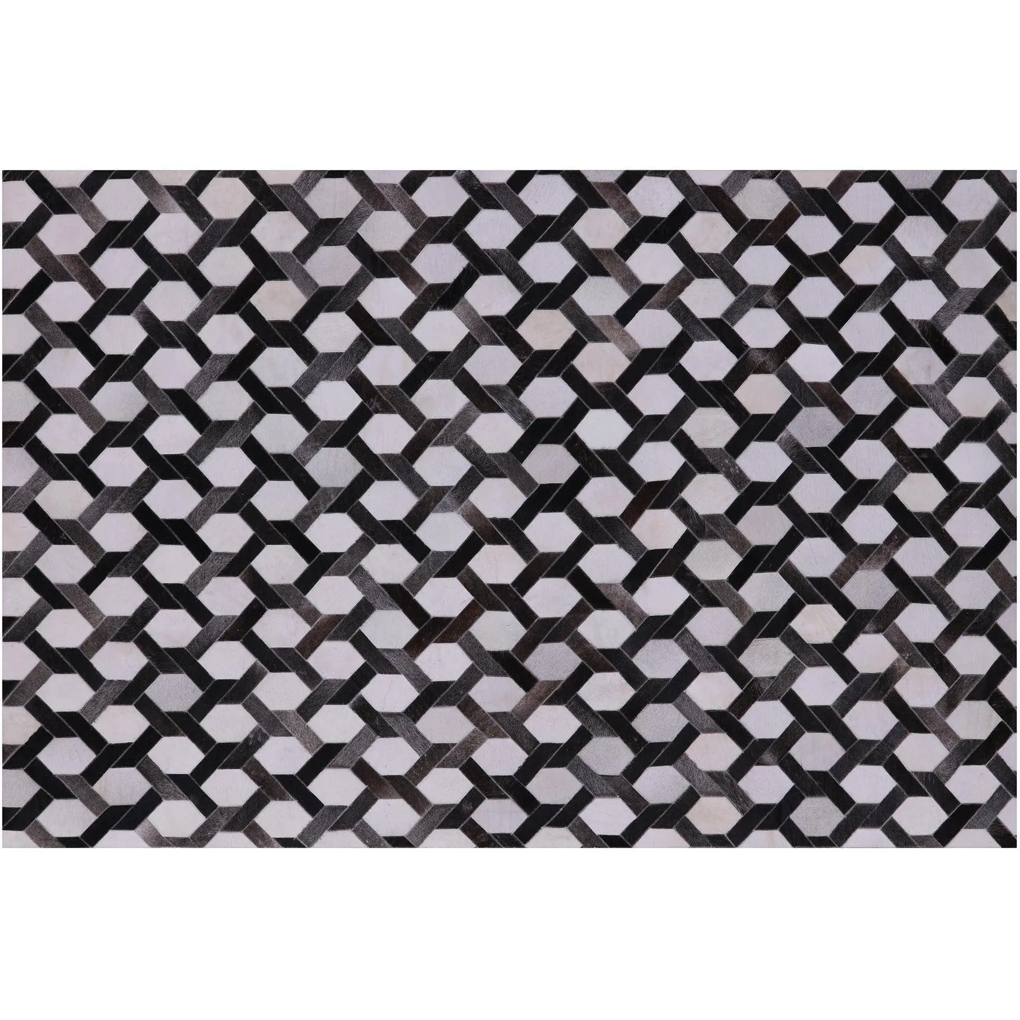 6' 0" X 9' 0" Hand Stitched Natural Cowhide Rug - C1438