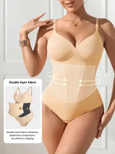 Women's Seamless Body Shaper One-Piece, Waist Cinching Dual-Layer Strong Abdominal Control, Comfortable Daily Wear Adjustable Buckle