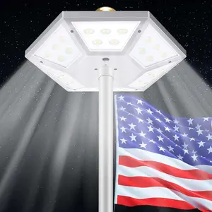 Flag Pole Light Solar  Top Mount, 2000Lumen IP67  Solar Light for Flagpole, Light Up Flag Outdoor Dusk to  for 18+ Hours with Twice Coverage Than Downward Lighting
