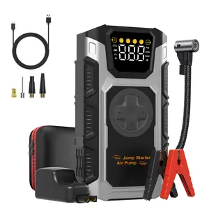 Portable Car Jump Starter with Air Compressor, 5000A Digital Tire Inflator, 12V Lithium Battery Charger & Type-C Quick Charge Feature Led Flashlight