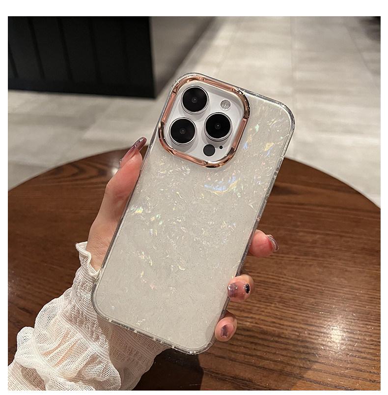 Phone Case: Glitter Shell Pattern Compatible with iPhone 17 Pro Max Case Starry Sky Apple 16/15/14/13 Goddess Protective Cover Shockproof