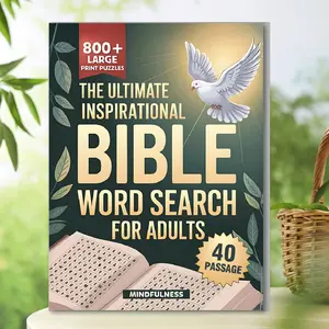 Large Print Adult Bible Word Search Book, Holy Spirit Fruit Theme, Christian Scripture Puzzle Activity Book, Religious Gift