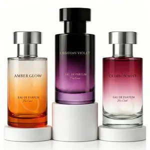 Fiss Creat Luxury Long-Lasting Eau De Parfum 3-Pack Set - Obsidian Violet, Crimson Mist, Amber Glow Trio - Fresh Daily Wear Fragrance for Adult Women, Ideal Summer Gift, Adults