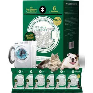 by Pet Hair Dissolver for Machine-6 Sachets, 96.7% Hair Dissolution, Dog & Cat Hair Remover, Removes Odors & Residue, HE Compatible for Front & Top Load Washers, Septic Safe