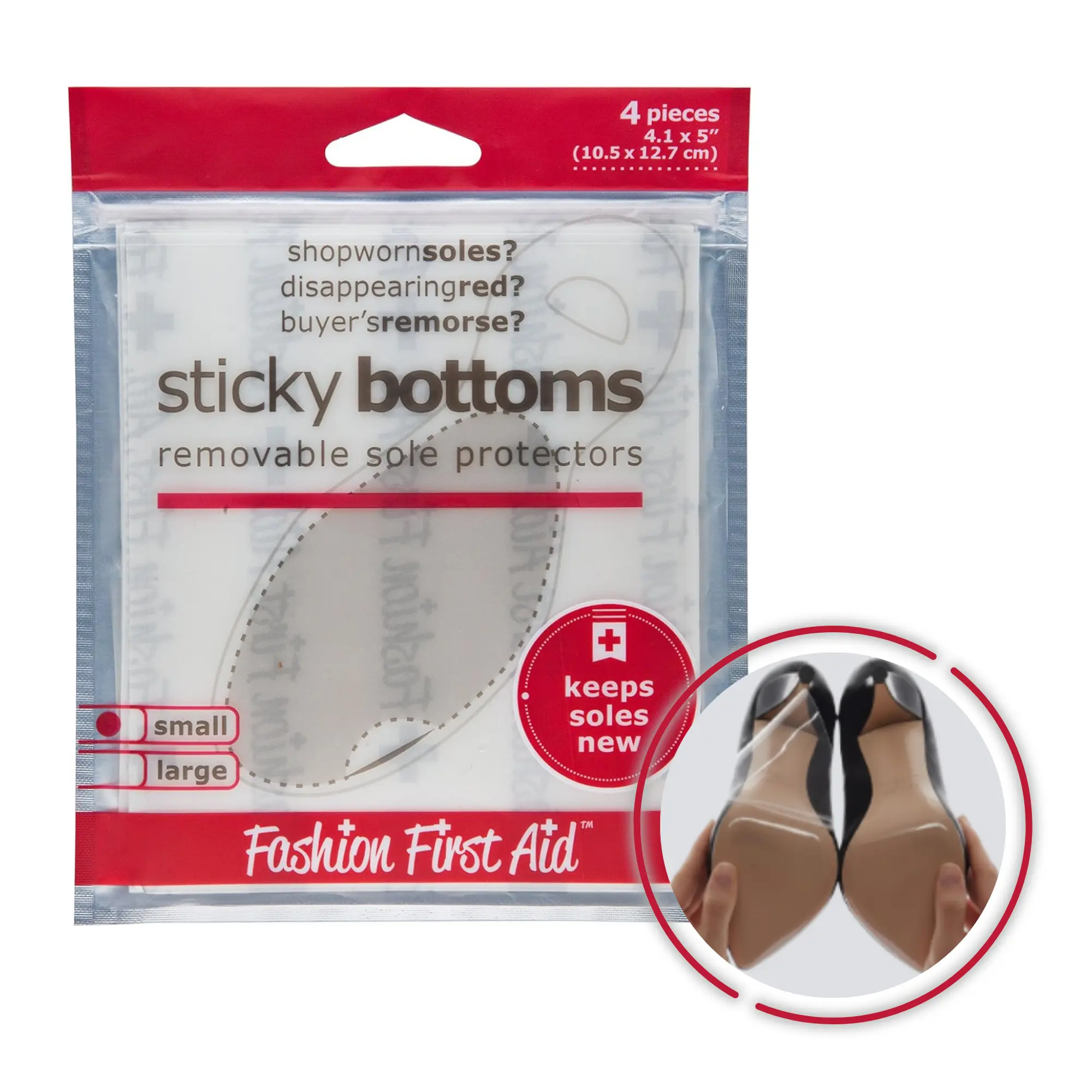 Fashion First Aid Sticky Bottoms: Removable Sole Protectors