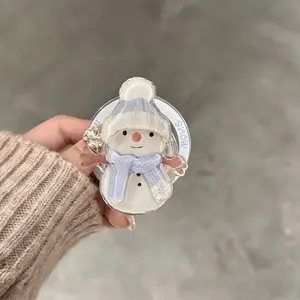 Snowman Phone Grip, Cute Winter Pop Socket Style, Christmas Aesthetic Phone Accessory Gift, Perfect Stocking Stuffer Gift for iPhone Users
