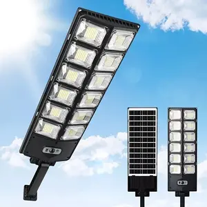 504LED Outdoor Solar Street Light,IP44 Waterproof,Dusk To Dawn,6500K Wide Angle lamp,Motion Sensor, Remote Control - For Commercial Yard Lighting