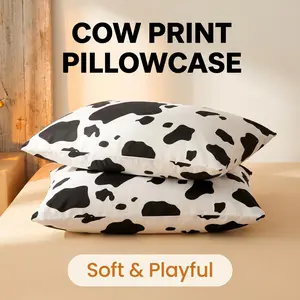 [Memorial Day Sale]NTBAY 2-Piece Printed Pillowcases - 1800 Thread Count Super Soft Brushed Microfiber Bed Pillow Covers, Black and White Patterned Pillow Cases with Envelope Closure, Set of 2