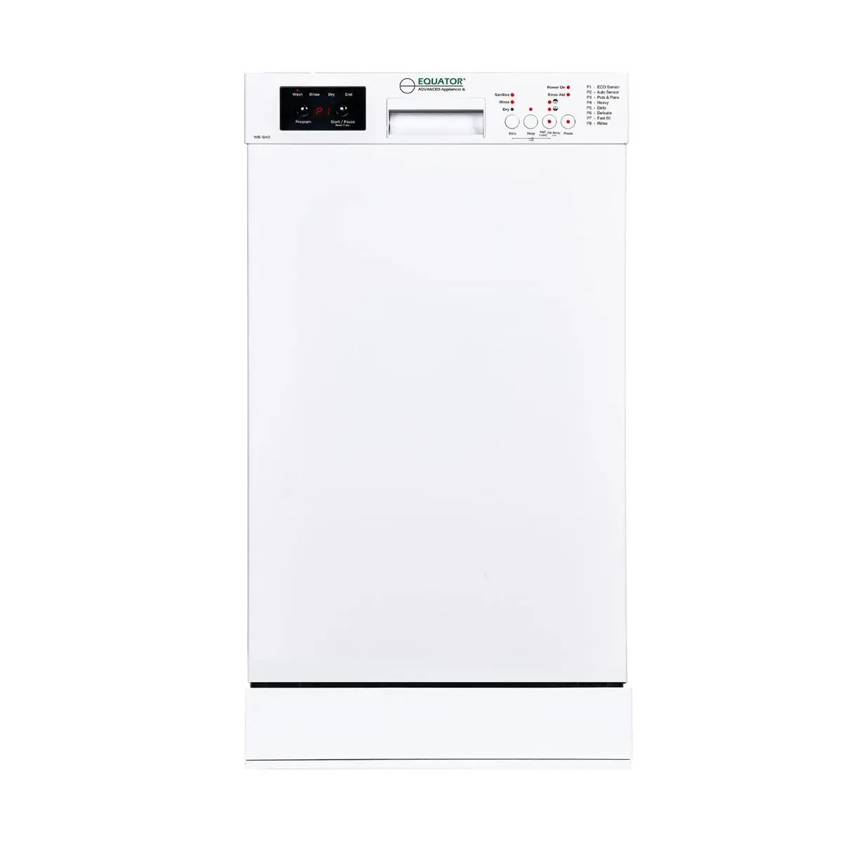 Equator 18 in. Built-In Dishwasher w/ Front Control 10 Place Setting Made in Europe Energy Star
