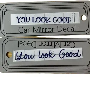 Personalized Car Mirror Decal - "You Look Good" Vinyl Sticker for Rearview Visor & Mirrors - Easy Application - Customizable Text - Fun & Practical Vehicle Accessory