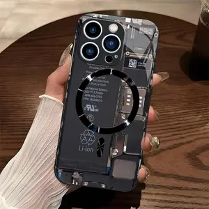 See Inside Industrial Teardown Magnetic Casing for iPhone 14 Pro - Sleek Tech Aesthetic, Viral MagSafe Cover, Smartphone Cellphone Devices Accessories