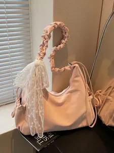 2026 New Retro Crossbody Shoulder Bag, Patchwork Design, Polyester Fiber, Large Capacity, All Seasons, Versatile Daily Commute Bag