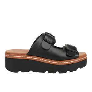 Chinese Laundry Womens Surfs Up Platform Slide Casual Sandals Casual Mid Heel 2-3" - Black