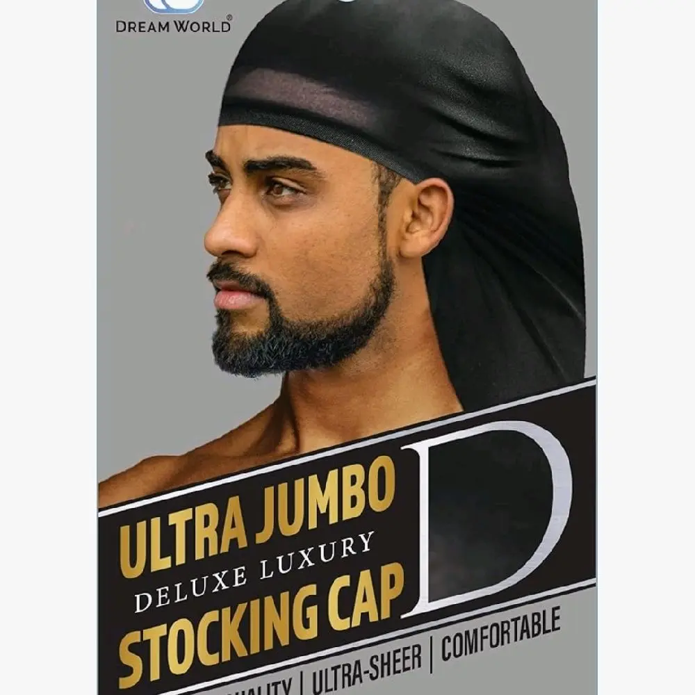 Dream World Ultra Jumbo Stocking Cap Black - Deluxe Luxury Ultra-Sheer Comfortable Quality